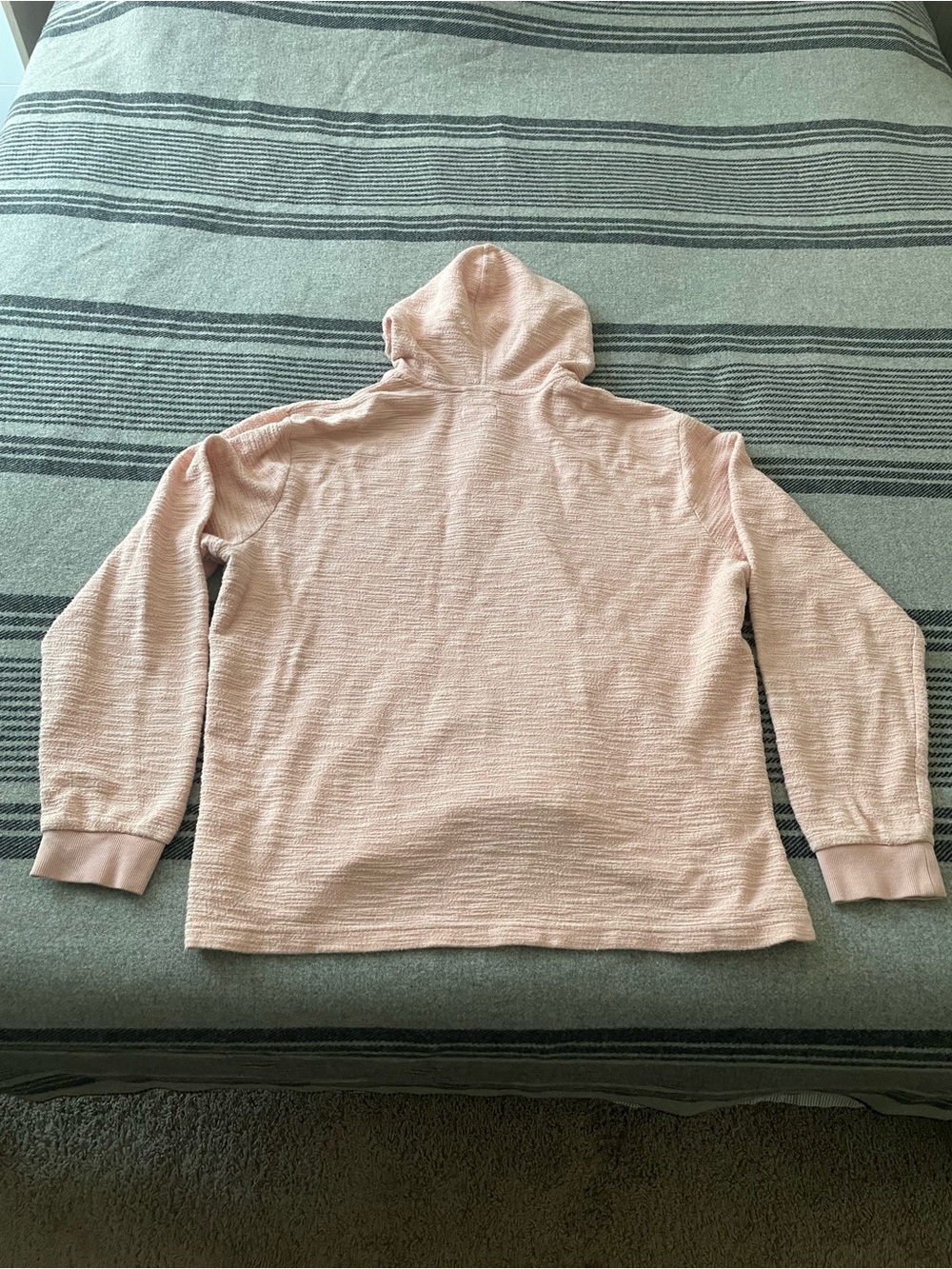 Marine Layer Large Pale Pink Hooded Henley Pullover - Picture 2 of 6